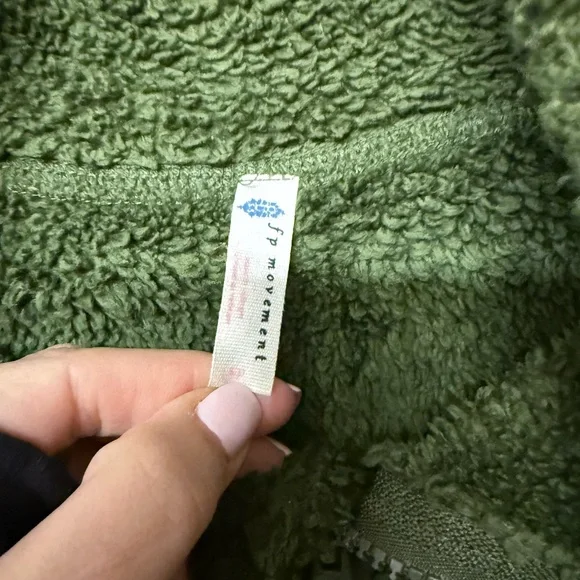 Free People Olive Green Sherpa Jacket - Picture 2 of 7